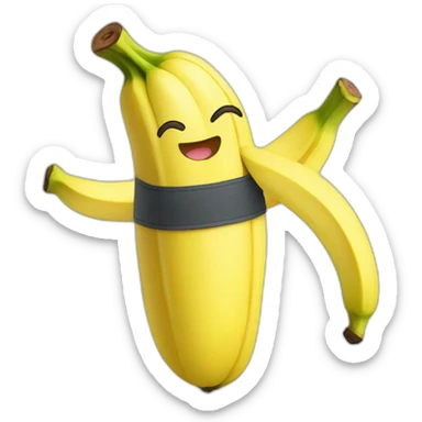 Kawaii banana in sportswear sticker