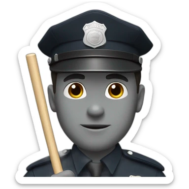 policeman with baton sticker