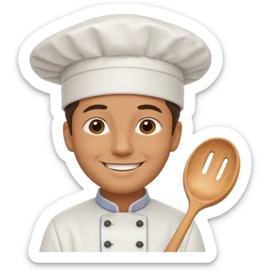 smiling man enjoying sunny day with a chef hat on sticker