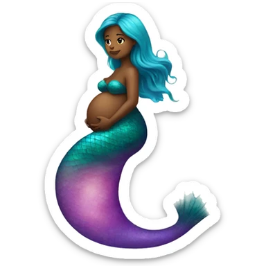 Pregnant mermaid  sticker