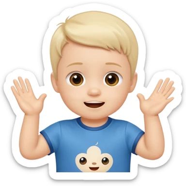 A toddler with a tiny jersey shirt, clapping with adorable enthusiasm sticker