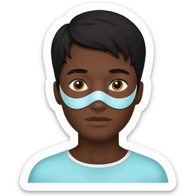 black hair man, Skincare  mask sticker
