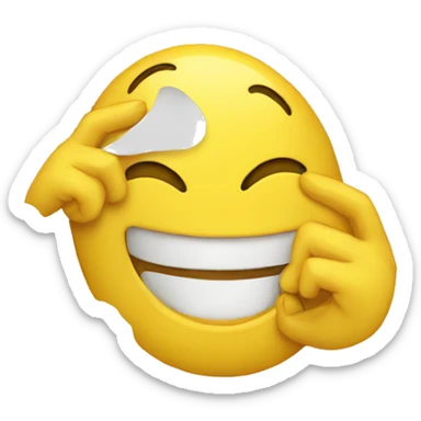 yellow emoji happy hand covering mouth love sticker