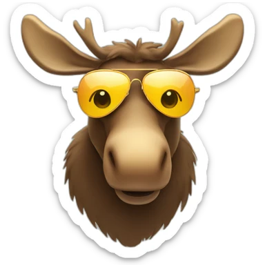 Moose wearing aviator sunglasses sticker
