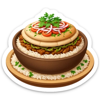 rice topped with döner sticker