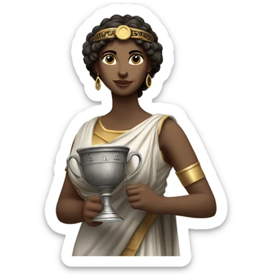 Greek Sappho holds the winner's cup in her hand sticker