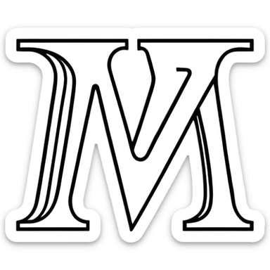 animated-style logo for Matvey4ik bot featuring letter M, modern and dynamic sticker