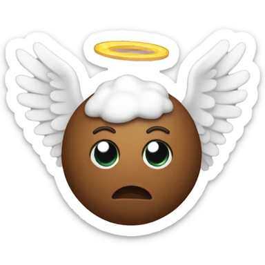 Poop emoji with Angel Halo sticker