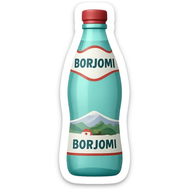 Borjomi water bottle emoji with label, variation 2 sticker