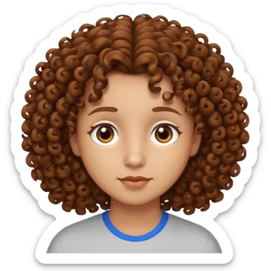 Nano con capelli ricci marroni, occhi marroni sticker