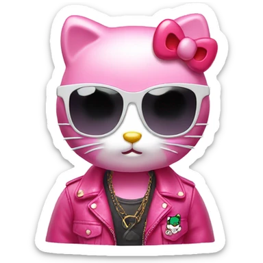 Hello kitty with sunglasses  sticker