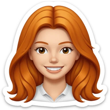 ginger Kendall Jenner with long hair in the style of an emoji sticker