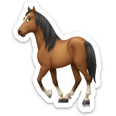 horse is playing on cellphone sticker