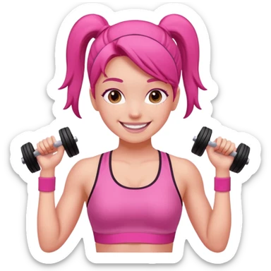 Pilates pink and gym girl  sticker