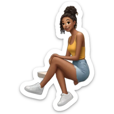 instagram model sitting on a ledge sticker