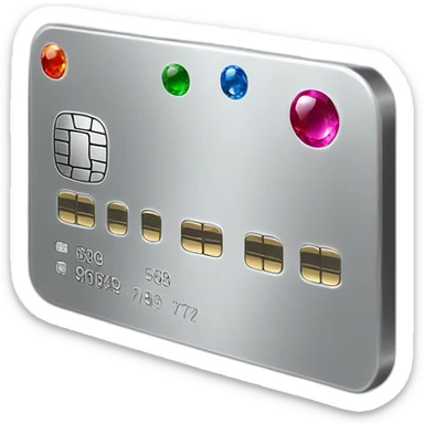 Silver credit card with gems sticker