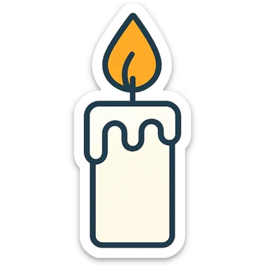 white candle sticker