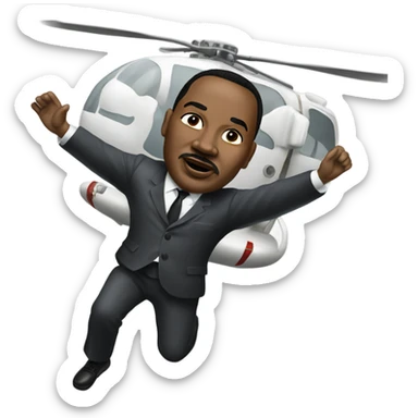 MLK Jr. jumping out of a helicopter with a parachute  sticker
