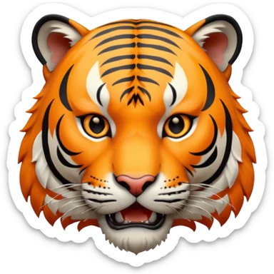 Roaring Dangerous tiger face sticker