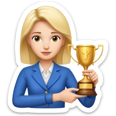 generate an emoji for this phrase, Start strong to earn trust and be noticed. End strong to be remembered. make it a female sticker