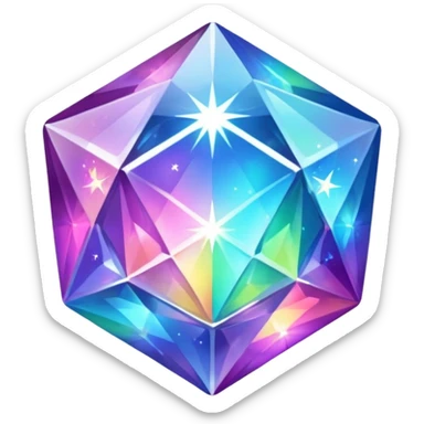 Shiny iridescent scented starry lit luminescent translucent gemstone sticker