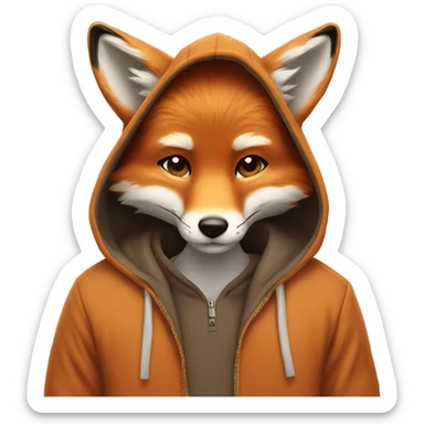 Fox with a hoodie  sticker