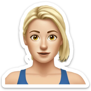 gorgeous white girl with freckles working out in gym sticker