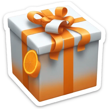Orange present sticker