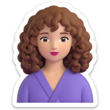 girl with curly hair sticker