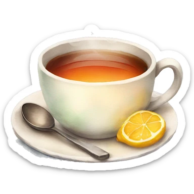 Aquarell Style cup of tea  sticker