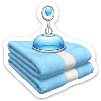 baby blue hotel room towel sticker