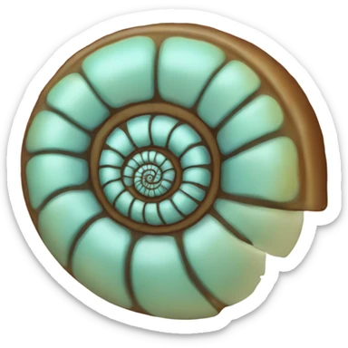 Ammonite shell sticker