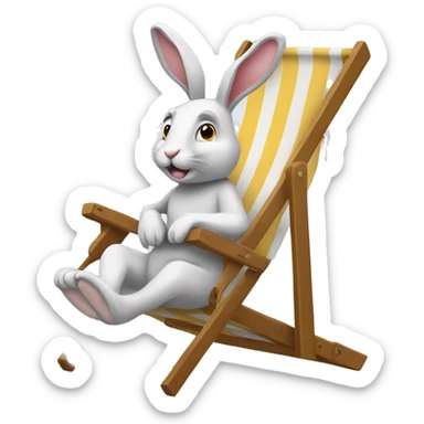 rabbit sitting deckchair sticker