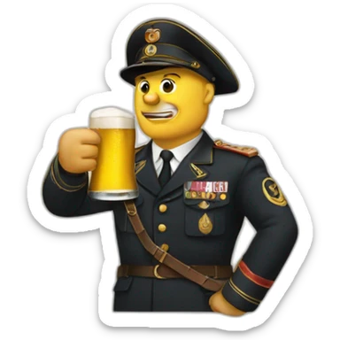 Mussolini  qui boit une biere sticker