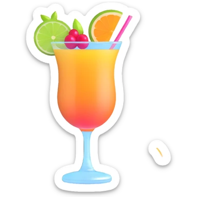 fancy cocktail with fruit garnish sticker