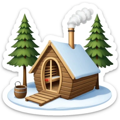 la tent that is a sauna and its smoke out the pipe try one with snow and trees around also
ag den mer som en rundt firkant og sort, også kan det stå SAUNA på sticker