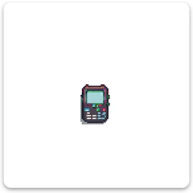 phone, Minecraft-inspired, low-res pixel art, simple sticker