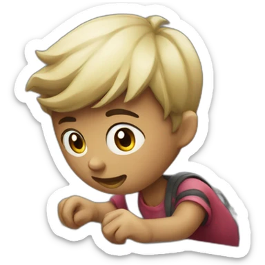 Student playing game on macbook and gamepad sticker