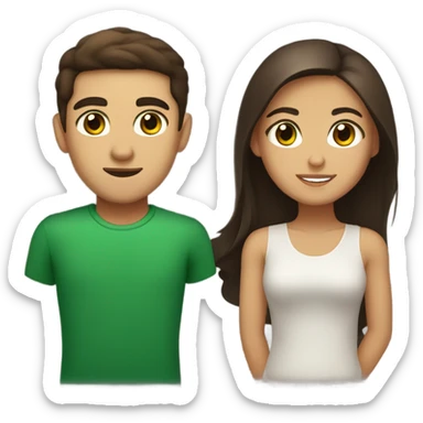 Italian green eyed male with short brown eyes Filipino girl sticker
