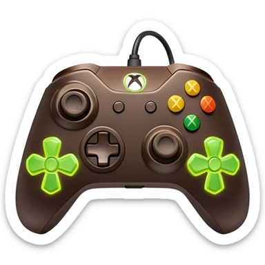 Clash of Clans aesthetic: Cinematic Playful Xbox Wireless Controller Portrait Emoji, rendered in a 3D vector-style similar to standard emojis with minimal shading and bold, simplified shapes. A compact, distinct form with signature details, softly glowing with a modern gaming energy charm. Simplified yet unmistakably iconic, highly detailed and consistent, glowing with a soft radiance and high shine. Stylized with a touch of next-gen innovation and a soft glowing outline, capturing the essence of a beloved gaming relic with a friendly, playful manner! sticker