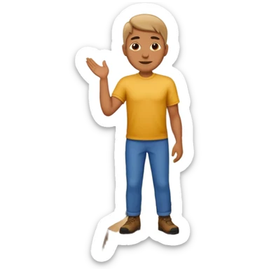 apple style emoji of a man standing proudly on a mountain peak, mountain under his feet, no background sticker