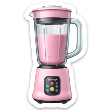 Baby pink blender with smoothie inside, clean background sticker