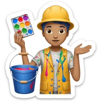 Poster Paster + bucket, Street Artist. sticker