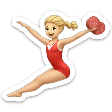 Gymnaste avec des saucisses sticker