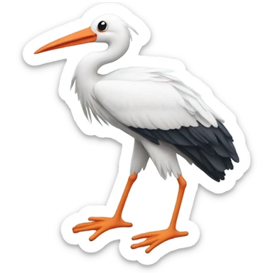 Stork wearing tennis shoes sticker