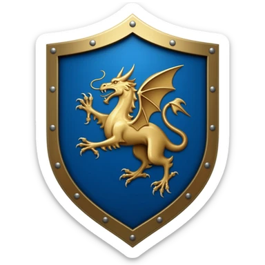 medieval blue shield sticker