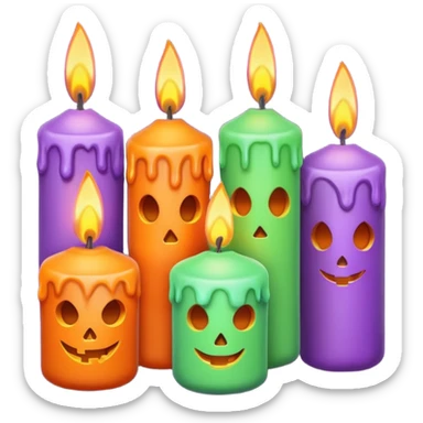 pastel halloween candles cozy sticker