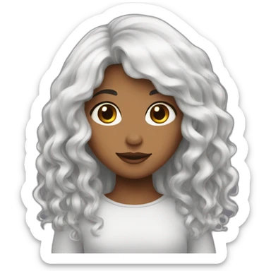 Joli fille avec des long cheveux noir sticker