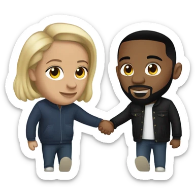 kendrick Lamar and Drake holding hands sticker