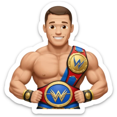 John Cena with wwe championship sticker